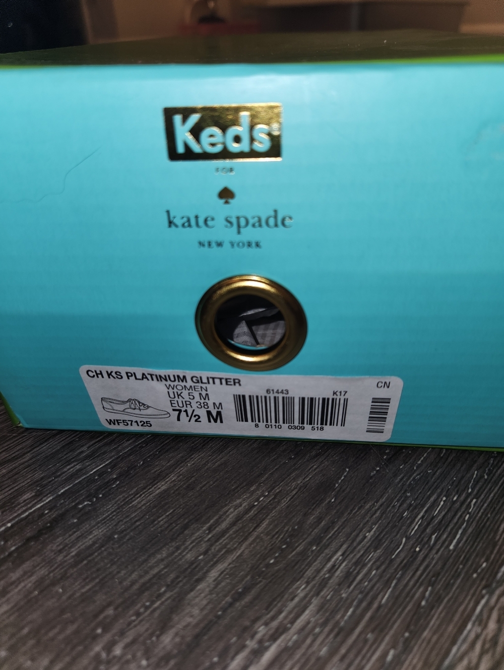 NIB Kate Spade Gold Glitter KEDS 7.5 - Picture 15 of 16